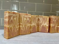 Image 2 of JUICY FRUIT SWIRL : TRIPLE CLAY-GOAT MILK SOAP