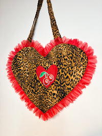 Image 1 of Cherry Leopard Heart Bag 🍒🐆❤️‍🔥