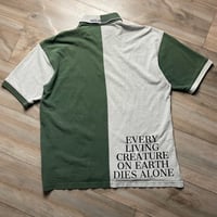 Image 4 of liljerryspringer x werm x victim split polo shirt SZ XL