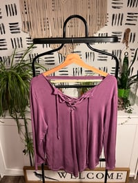 Image 1 of purple lace top 
