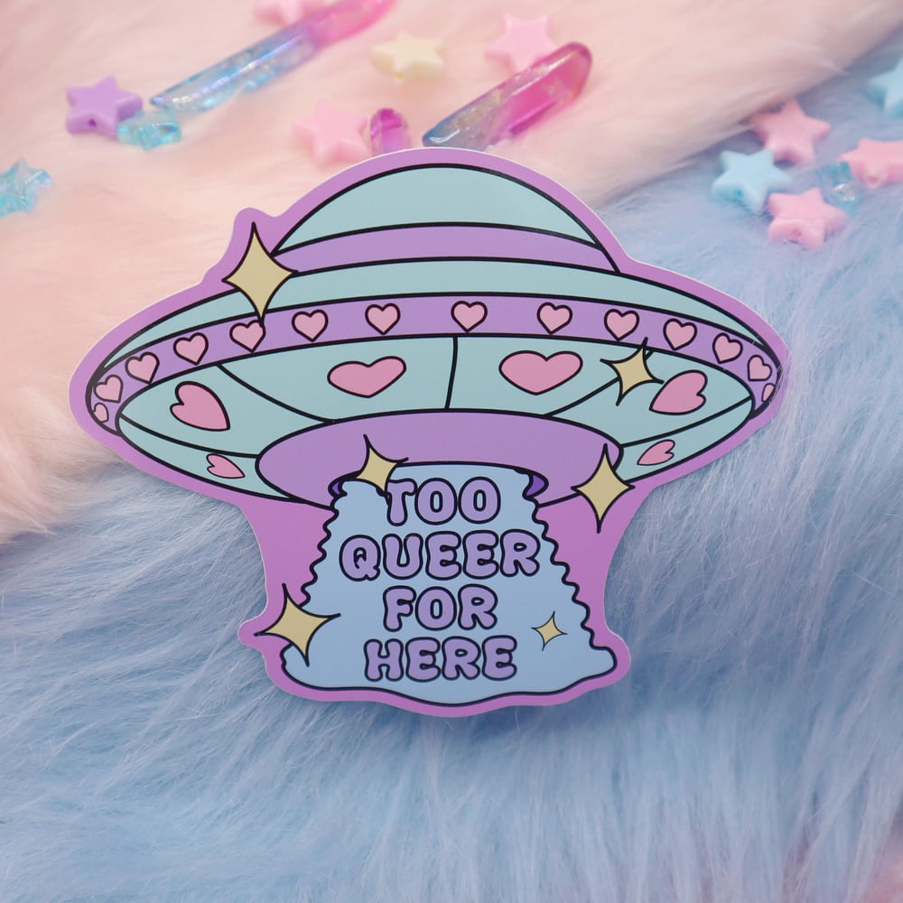 Image of Too Queer For Here Enamel Pin