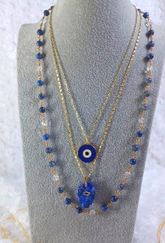 Image of Hamsa Crystal Necklace 