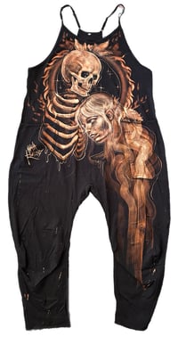 Image 1 of “ETERNAL LOVE” CUSTOM BLEACH PAINTED OVERSIZED ROMPER LARGE