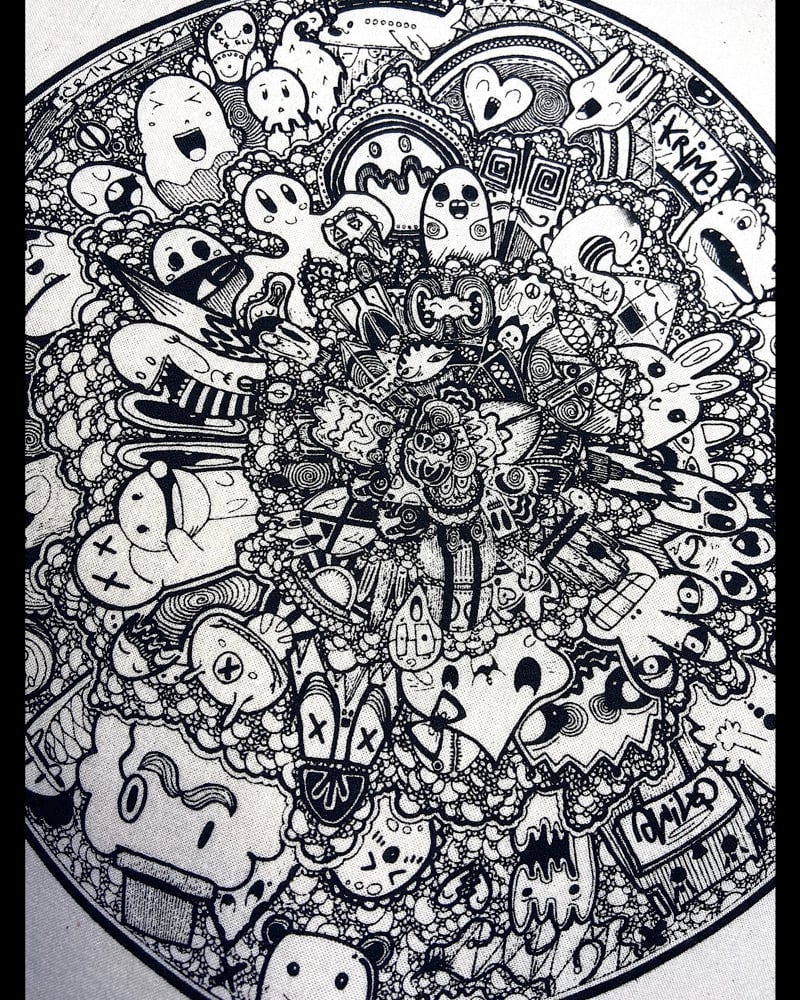 Image of Tote bag Sérigraphié - Doodle World