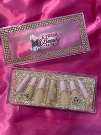 Image 3 of Nails - Long (Pink Tips w/Bling & Butterfly)