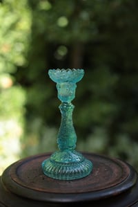 Image 1 of Kerzenleuchter, glas, türkisblau
