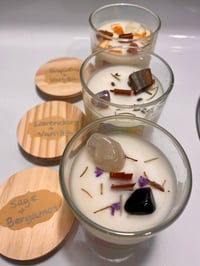 Image 1 of Candles with herbs + crystals