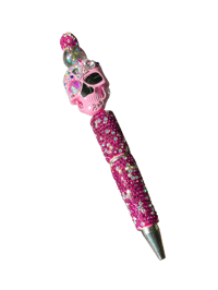 Image 2 of Pink Bling Skull Pen