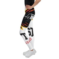 Image 3 of White and Black BossFitted Youth Leggings