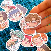 Image 3 of Prince of Tennis Tenipuri Seigaku Hyotei anime matte vinyl cute scribbly chibi die cut stickers