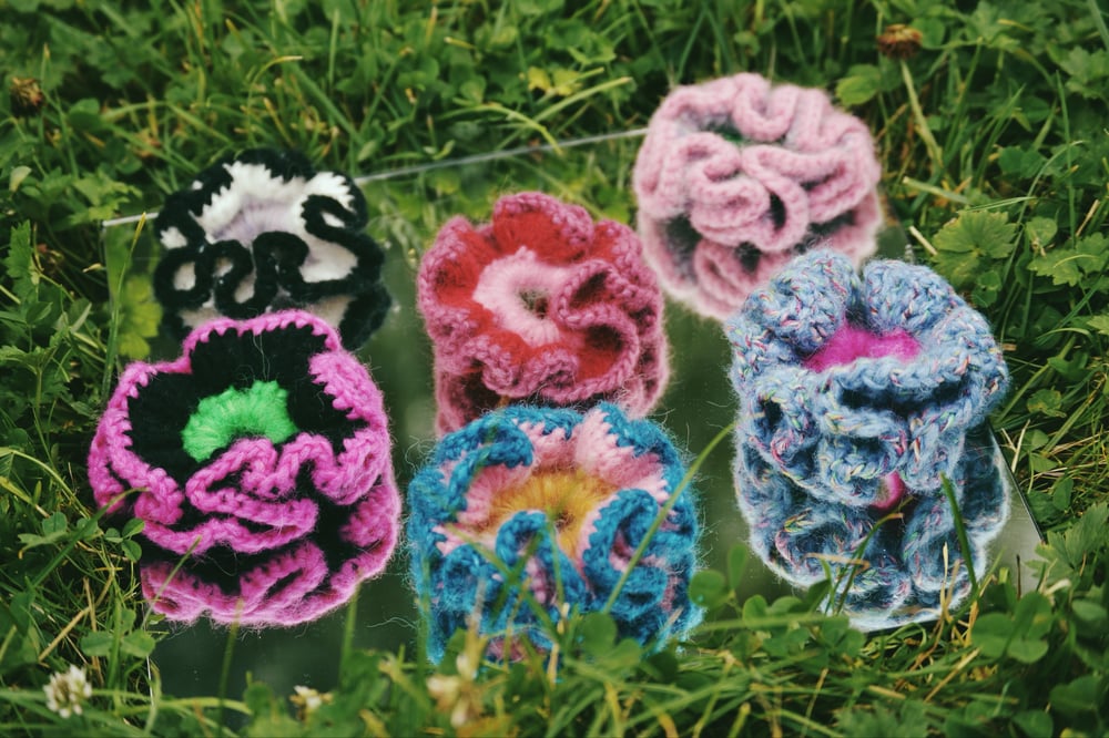 Image of crocheted scrunchies small