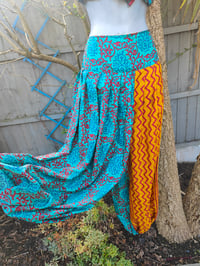 Image 8 of Milan Hareems/ Bloomer/ Balloon  trousers with matching head scarf -turquoise and mustard upto 14 uk