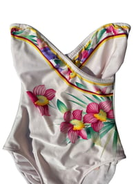 Image 2 of 80's Floral Garden Swimsuit S/M
