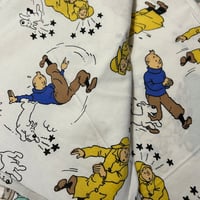 Image 4 of Drap plat vintage + 1 grande taie traversin : tintin