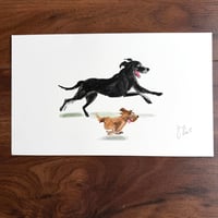 ORIGINAL ARTWORK - Running Buddies - 25x15cm