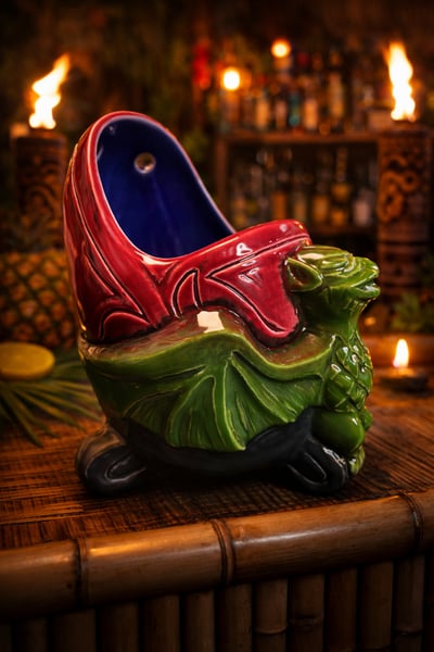 Image of Rare “Doom Muggy” Tiki Diablo/Tahiti Gil A.P. (Artist Proof) Test Glaze: Red/Grn/Blk