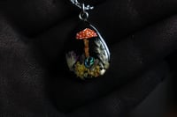 Image 1 of Dead Good mushroom, lichen, paua shell, grass and foliage necklace