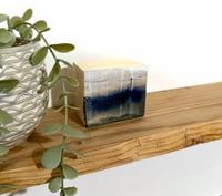 Image 3 of Tiny Silver Sky Telegraph Pole Landscape on wooden block