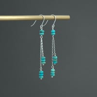 Image 3 of Boucles d'oreilles pendantes turquoise 