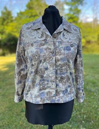 Image 3 of Large Printed Denim & Lace Jacket