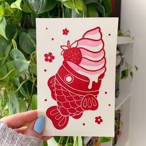 Image of Strawberry Taiyaki PRINT + FREE Sticker