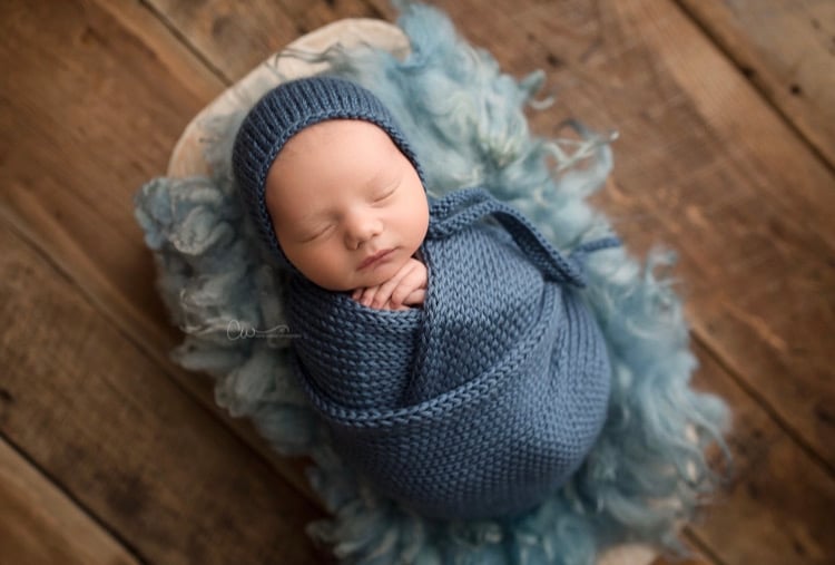 Blue knit Bonnet and Matching Wrap Set, Newborn Photography Knit good Props, Knit Baby Bonnet & Wrap, Navy blue photo props