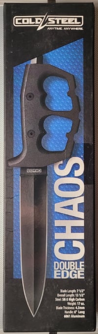Image 17 of The Double Edged "Chaos" Trench Knife With Knuckle Guard Handle By Cold Steel - BRAND NEW IN BOX