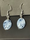 Blue Frost Resin Pendant Earrings