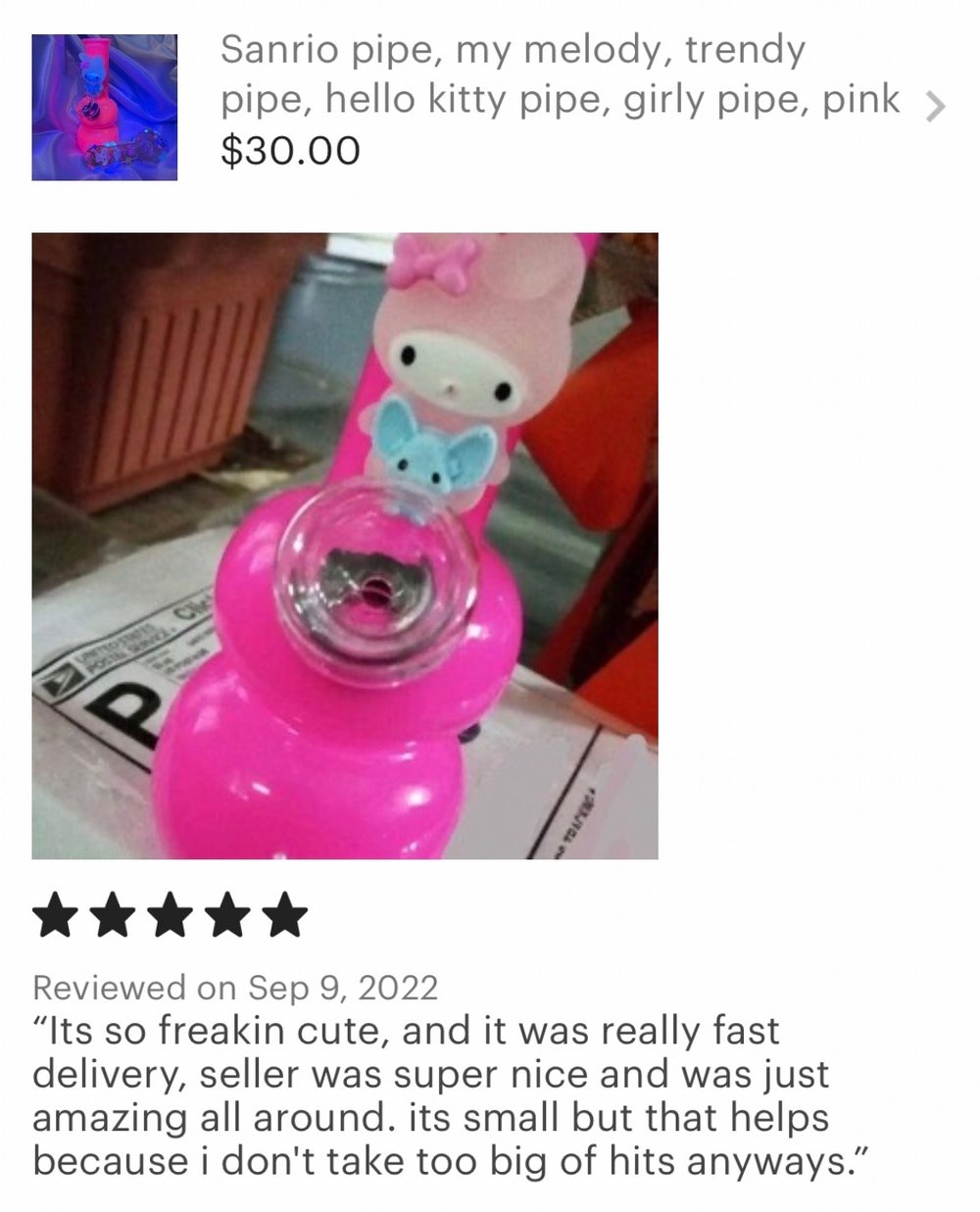 My melody flourescent bong