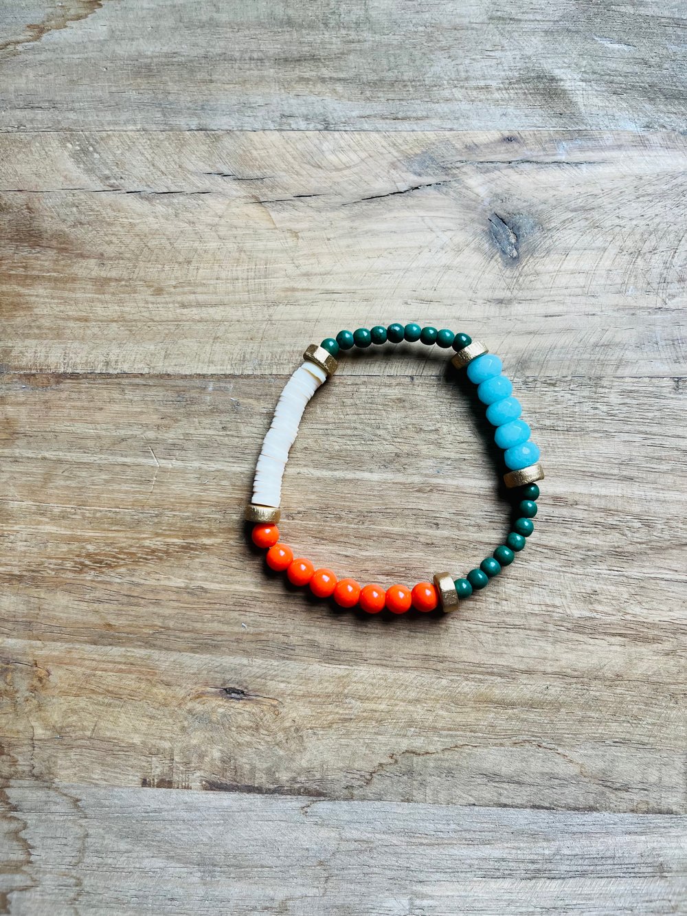Image of Orange and green multi bracelet 
