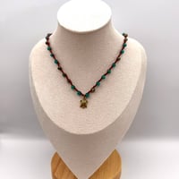 Image 2 of Aqua Serpentine Turtle Necklace