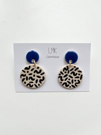 Paire de boucles d’oreilles céramique BOURRACHES MEMPH bleu