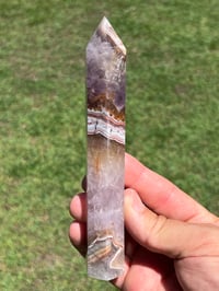 Image 7 of Large Lace Agate with Amethyst Generator #2555