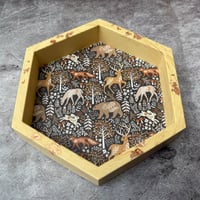 Image 4 of Brown Woodland Print Hexagon Dice Tray