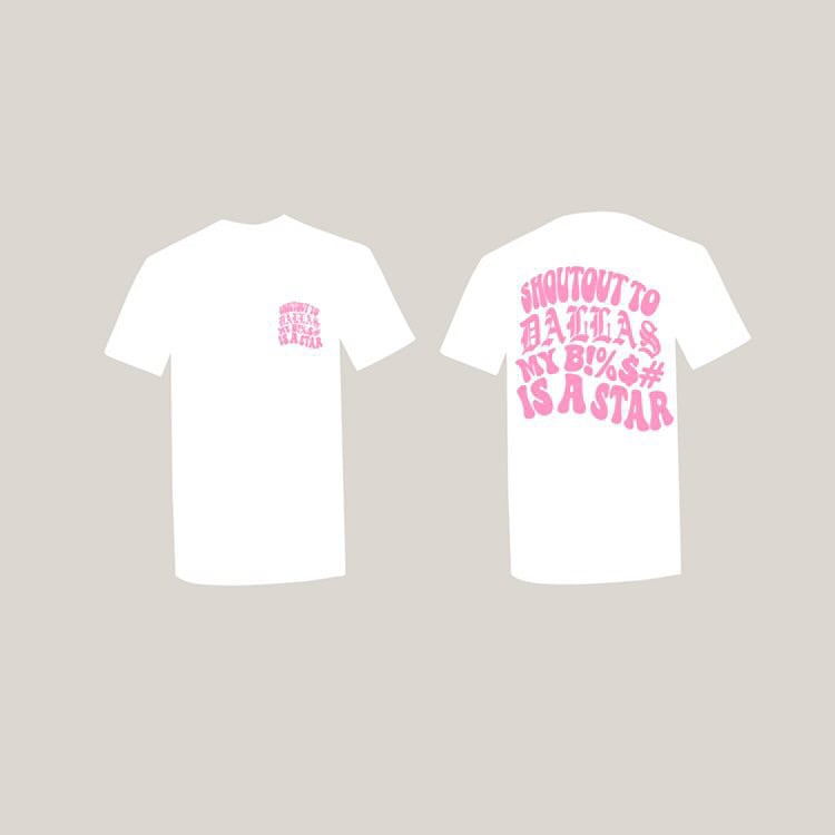 Image of DALLAS STAR TEE (WHT/PINK)