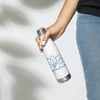 tangledmind Blue Lotus Stainless Steel Water Bottle white