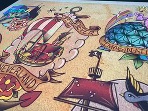 Image of Disney Inspired Traditional Tattoo Flash Sheet: D06 11x14