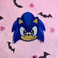 Image 5 of Fast Hedgehog - 3.25 Inch - Embroidered, Iron-On Patch