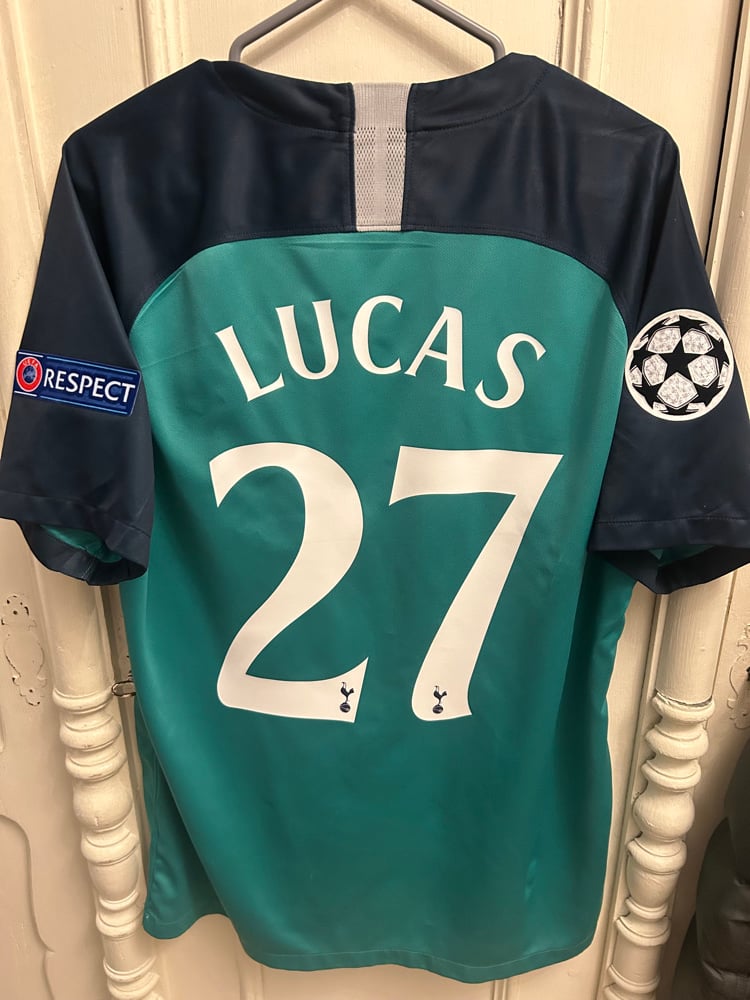 Image of Tottenham Hotspur “LUCAS 27” 2018/19 Third Shirt + patches.  (L)