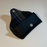 Image 3 of Sunglasses / Glasses Custom Case Napa leather with mk7 BLUE plaid 