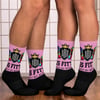 Pink and Colorful Logo Socks
