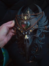 Image 16 of Adorned crow skull on filigree 