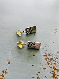Image 2 of Citrine and Sterling Silver Medallion Post Earrings