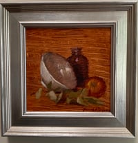 Image 2 of Bowl and Apple: Original fine out oil painting by Sarah Griffin Thibodeaux