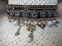 Image 3 of Two Tone Brown Cowboy Hat Crystal & Charm Band 