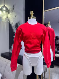 LV EMBROIDERED CREWNECK RED/RED