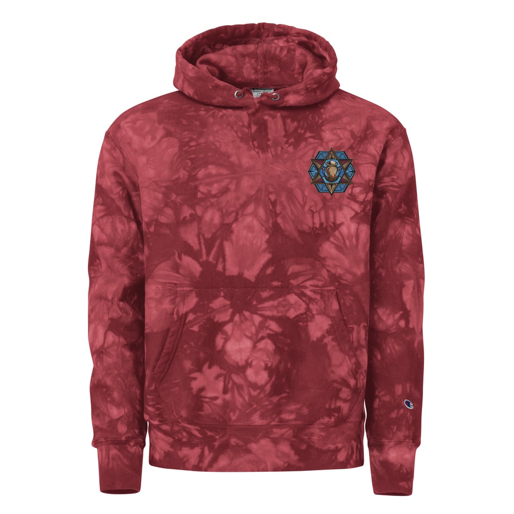 Embroidered tie-dye style hoodies