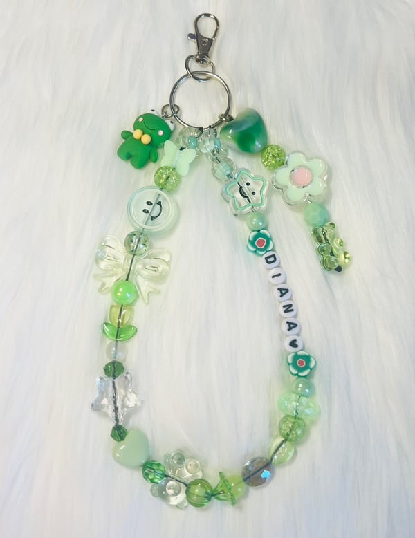 Image of Green Name Personalized keychain