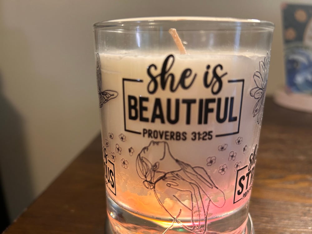 Image of She is beautiful candle 