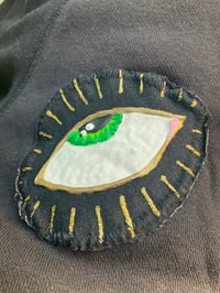 Image 7 of Upcycled Black Sweater With Handpaind Eye Patches